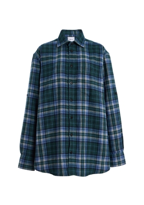 With Nothing Underneath The Oversized Checked Cotton Shirt - Moda Operandi