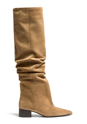 Khaite Andee Over-The-Knee Slouchy Suede Boots - Moda Operandi