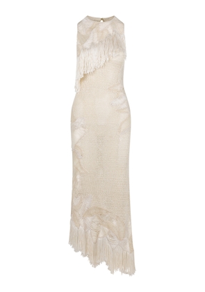 Heirlome Maureen Fringed Knit Silk Maxi Dress - Moda Operandi