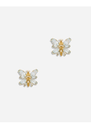 Dolce & Gabbana Butterfly Earrings 18-carat Yellow Gold And Aquamarine    - Woman Earrings Gold Onesize