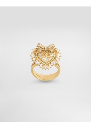 Dolce & Gabbana Devotion Ring 18 Carat Yellow Gold And Diamonds - Woman Rings Gold 50