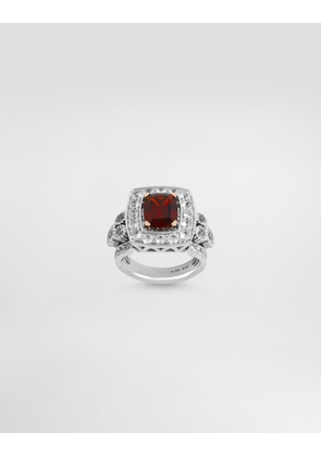 Dolce & Gabbana Eleganza Ring 18-carat White And Rose Gold, Garnet, And Sapphires - Woman Rings White 60