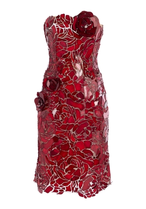 Oscar de la Renta Mosaic-Embellished Tulle Mini Dress - Moda Operandi