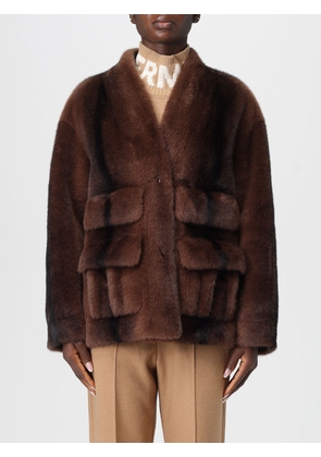 Fur Coat ERMANNO FIRENZE Woman color Brown