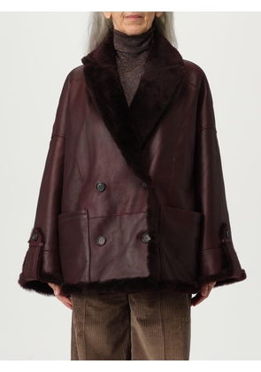 Fur Coat BRUNELLO CUCINELLI Woman color Burgundy