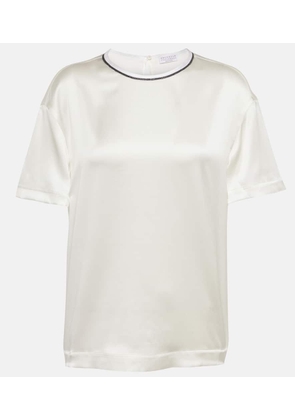 Brunello Cucinelli Silk-blend satin top