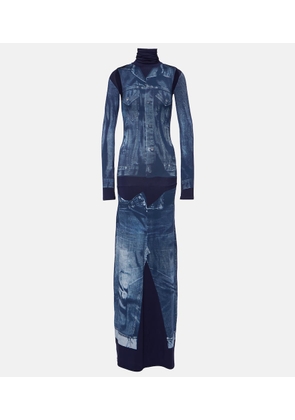 Jean Paul Gaultier Tattoo Collection printed maxi dress