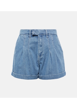 Frame Pleated denim shorts