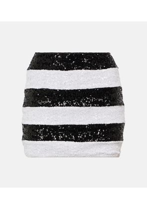 Oseree Pailettes striped miniskirt