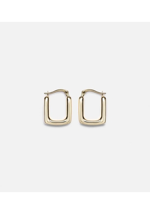 Stone and Strand Squared Off 14kt gold hoop earrings