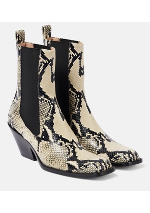 Khaite Austin 60 snake-effect leather ankle boots