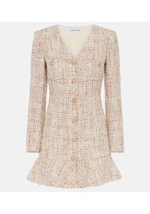 Self-Portrait Embellished boucle minidress