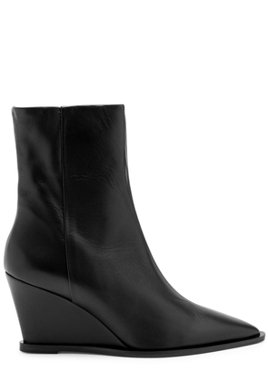 Atp Atelier Pratella Leather Wedge Ankle Boots - Black - 5