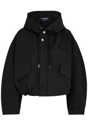 Jacquemus La Parka Courte Caraco Hooded Canvas Jacket - Black - 34 (UK6 /xs)