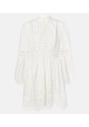 Zimmermann Acacia Broderie embroidered linen minidress