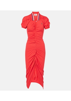 Vivienne Westwood Pulling ruched asymmetric cotton midi dress