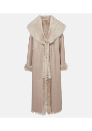 Nour Hammour Marlene shearling-lined suede coat