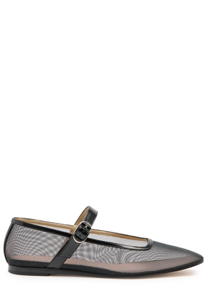 LE Monde Beryl Mary Jane Glittered Mesh Ballet Flats - Black - 41 (IT41 / UK8)