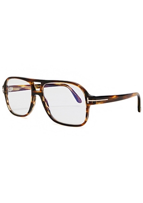 Tom Ford D-frame Acetate Optical Glasses - Brown Havana - One Size
