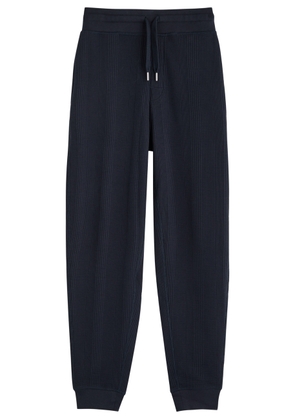 Boss Waffle-knit Cotton-blend Sweatpants - Dark Blue - S