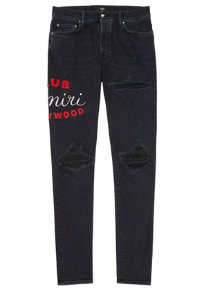 Amiri Club Amiri MX1 Appliquéd Skinny Jeans - Black - 34 (W34 / L)