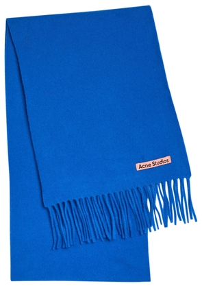 Acne Studios Canada Skinny Fringed Wool Scarf - Blue - One Size