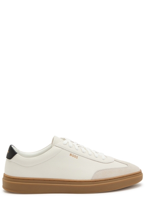 Boss Keiran Grained Leather Sneakers - White - 9 (IT43 / UK9)