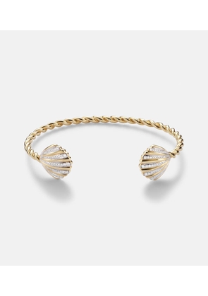 Yvonne Leon Jonc Coquillage 18kt gold bracelet with diamonds