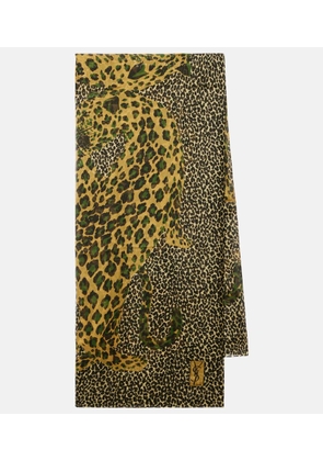 Saint Laurent Leopard-print silk scarf