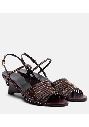Khaite Drew 35 studded leather wedge sandals