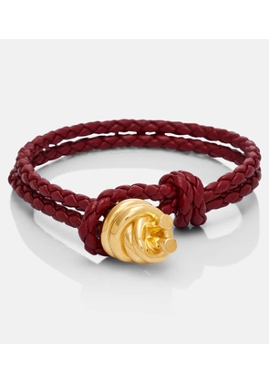 Bottega Veneta Knot braided leather and sterling silver bracelet