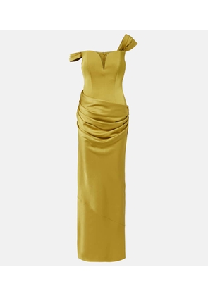 Alex Perry Draped one-shoulder satin crepe gown