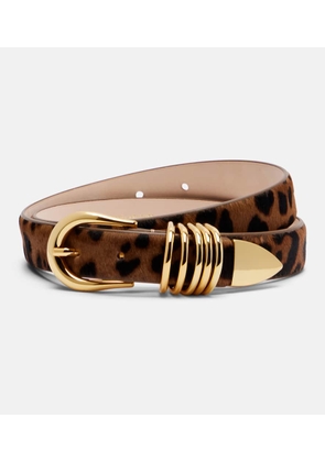 Dehanche Hollyhock leopard-print calf hair belt