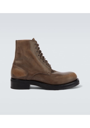 The Row Distressed leather combat boots