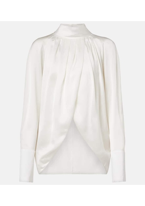 Balmain Draped silk satin blouse