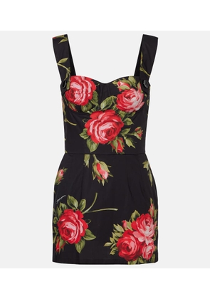 Dolce&Gabbana Floral cotton bustier dress