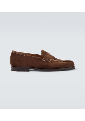 John Lobb Lopez suede penny loafers