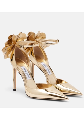 Jimmy Choo Marja 100 metallic leather pumps