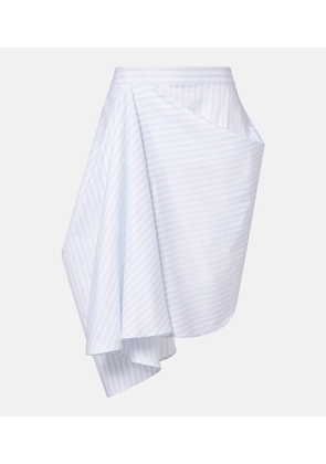 JW Anderson Striped draped cotton poplin miniskirt
