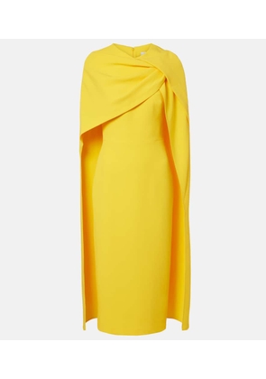 Safiyaa Oria Lupine caped crepe cocktail dress