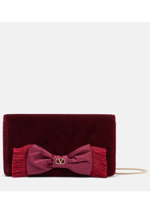 Valentino Garavani VLogo Mini bow-detail velvet crossbody bag