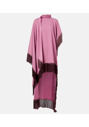 Taller Marmo Asymmetric fringed satin kaftan