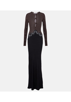 Christopher Esber Cutout lace-trimmed jersey gown