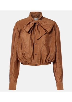 Saint Laurent Tie-neck taffeta blouse