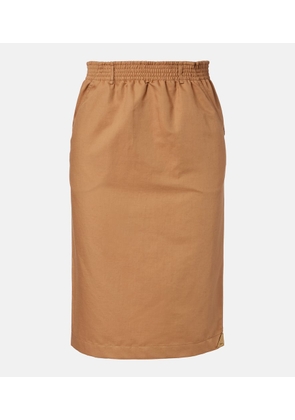 Chloe Cotton and linen gabardine pencil skirt
