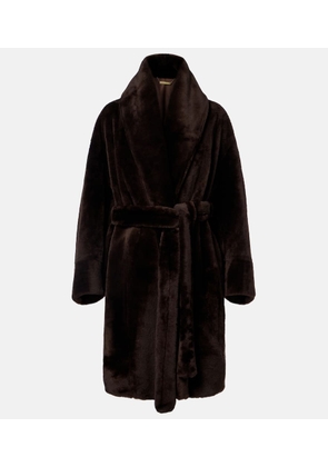 Nour Hammour Juno shearling wrap coat