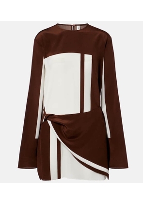 SIR Printed silk satin minidress