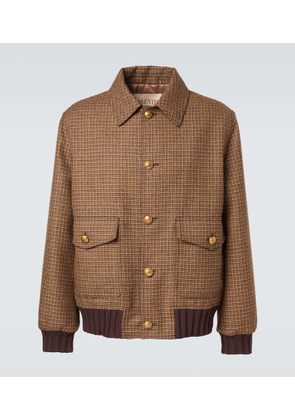 Valentino Houndstooth virgin wool bomber jacket