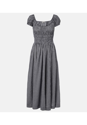 Doen Quinley gathered gingham cotton midi dress