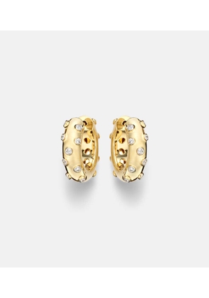 Yvonne Leon Plumetis 9kt gold hoop earrings with diamonds